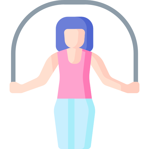 woman with sleeveless pink shirt jumping rope