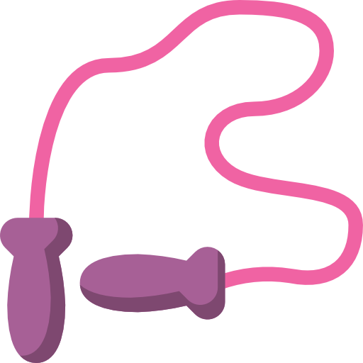 a jump rope in pink and purple