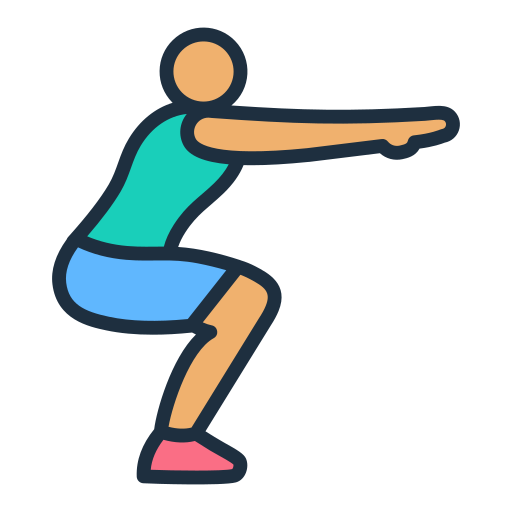 person doing air squat