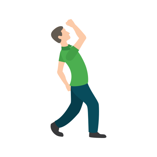 man performing hip stretches