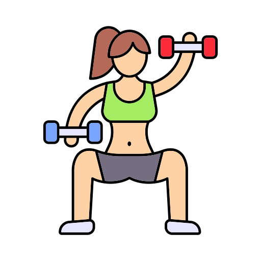 woman doing a squat with dumbbells